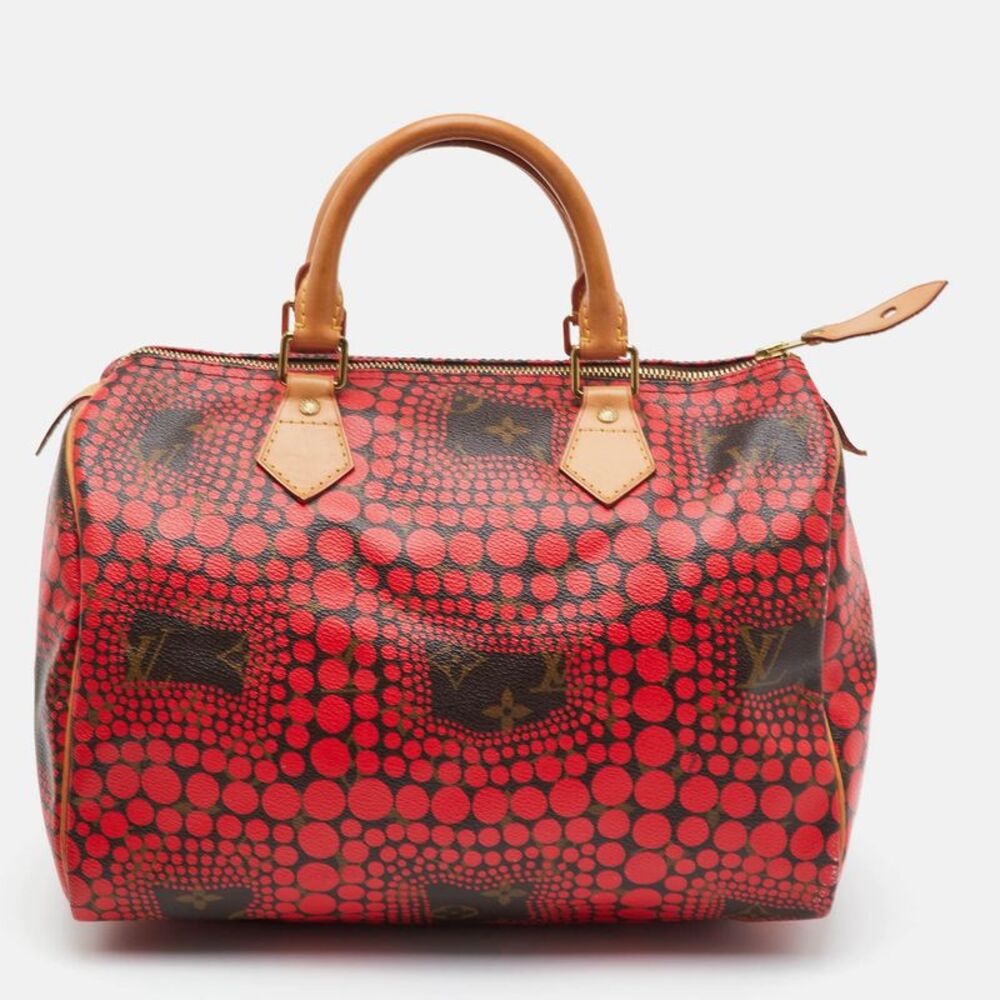 Louis Vuitton Speedy 30 Red Monogram Canvas Limited Edition Yayoi Kusama Town